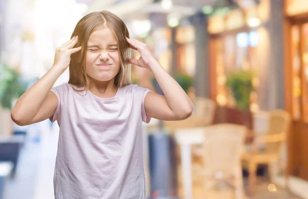 Young Beautiful Girl Isolated Background Hand Head Pain Head Because — Stock Photo, Image