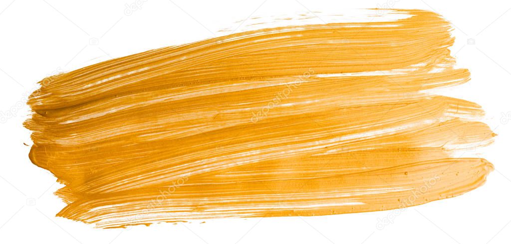 Golden christmas brush stroke paint over isolated background