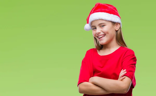 Mladá Krásná Dívka Která Nosí Vánoční Čepice Přes Samostatný Pozadí — Stock fotografie