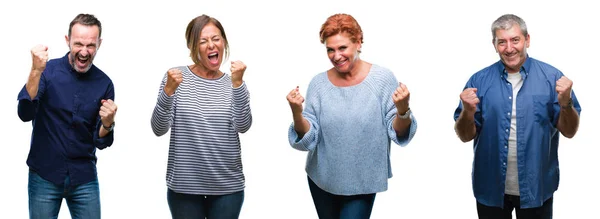 Collage Einer Gruppe Eleganter Menschen Mittleren Alters Und Älterer Menschen — Stockfoto