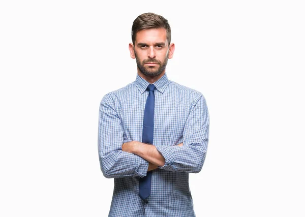 Young Handsome Business Man Isolated Background Skeptic Nervous Disapproving Expression — Stock Photo, Image