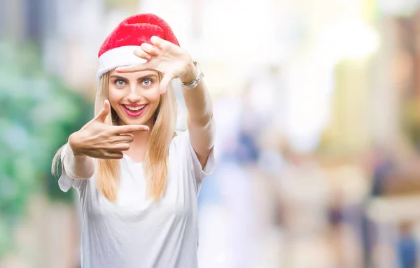 Junge Schöne Blonde Frau Weihnachtsmütze Über Isoliertem Hintergrund Lächelnd Macht — Stockfoto