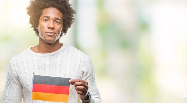 Drapeau Afro Américain Allemagne Sur Fond Isolé Avec Une Expression — Photo