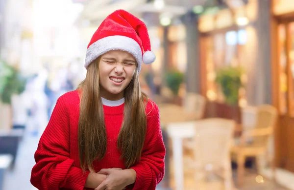Mladá Krásná Dívka Která Nosí Vánoční Čepice Nad Samostatný Pozadí — Stock fotografie