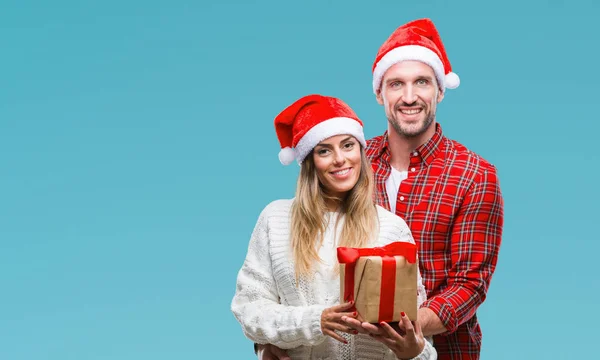 Noel Şapka Izole Arka Plan Üzerinde Duran Diş Gösterilen Kendine — Stok fotoğraf