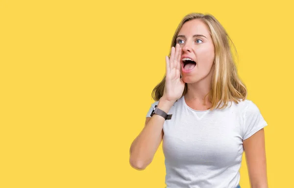 Schöne Junge Frau Mit Brille Über Isoliertem Hintergrund Lächelt Positive — Stockfoto