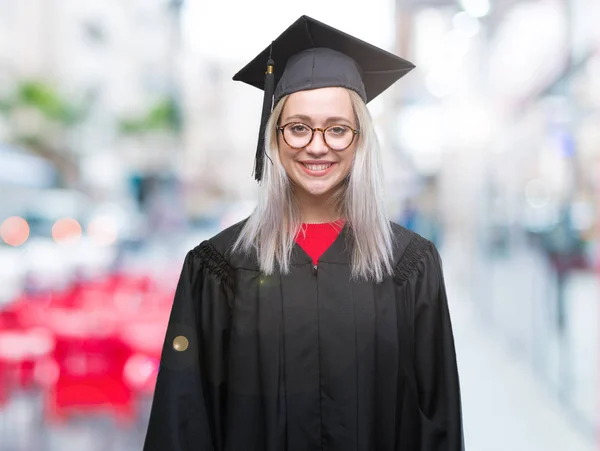 Young Blonde Woman Wearing Graduate Uniform Isolated Background Happy Cool — Stock Photo, Image