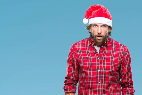 Stilig Spansktalande Man Modell Bär Jultomten Jul Över Isolerade Bakgrund — Stockfoto