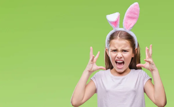 Mladá Krásná Dívka Která Nosí Velikonoční Zajíček Uši Nad Izolované — Stock fotografie