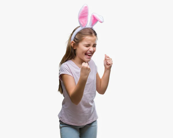 Joven Chica Hermosa Con Orejas Conejito Pascua Sobre Fondo Aislado —  Fotos de Stock