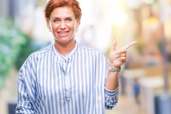 Atrractive Senior Caucasian Redhead Woman Isolated Background Big Smile Face — Stock Photo, Image