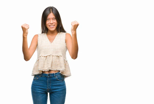 Jonge Aziatische Vrouw Geïsoleerde Achtergrond Wijzen Vingers Naar Camera Met — Stockfoto