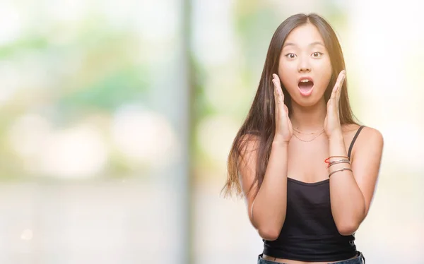 Young Asian Woman Isolated Background Afraid Shocked Surprise Expression Fear — Stock Photo, Image