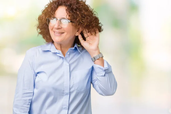 Krásné Prostřední Ager Senior Businees Žena Nosí Brýle Izolované Pozadí — Stock fotografie