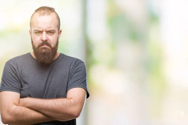 Mladý Bělošský Bokovky Muž Nad Izolované Pozadí Skeptik Nervózní Nesouhlasným — Stock fotografie