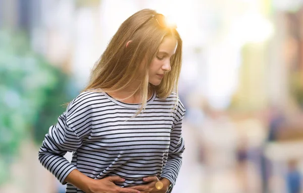 Giovane Bella Donna Bionda Che Indossa Occhiali Sole Sfondo Isolato — Foto Stock