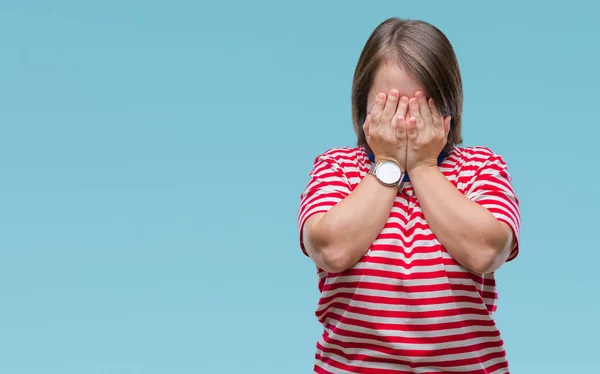 Jonge Volwassen Vrouw Met Het Syndroom Van Geïsoleerde Achtergrond Met — Stockfoto