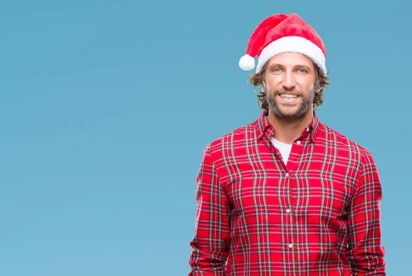Handsome Hispanic Man Model Wearing Santa Claus Christmas Isolated Background — Stock Photo, Image