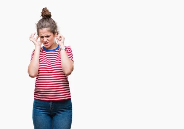 Schöne Brünette Lockige Haare Junge Mädchen Mit Lässigem Blick Über — Stockfoto