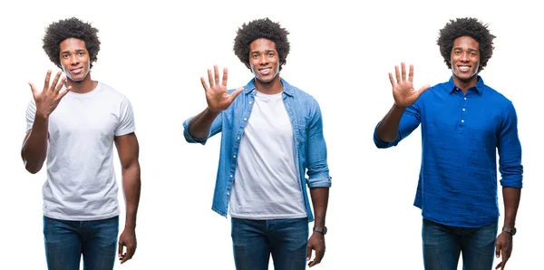 Colagem Afro Americanos Jovem Homem Sem Camisa Homem Negócios Sobre — Fotografia de Stock