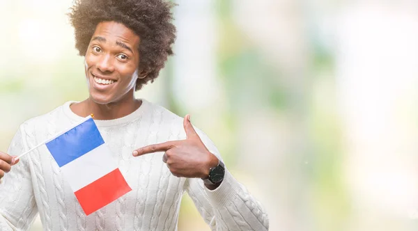 Vlag Van Afro Amerikaanse Man Van Frankrijk Geïsoleerde Achtergrond Erg — Stockfoto