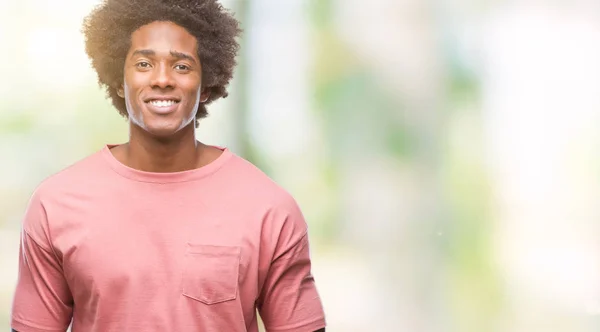 Afro Amerikansk Man Över Isolerade Bakgrund Med Glad Och Cool — Stockfoto