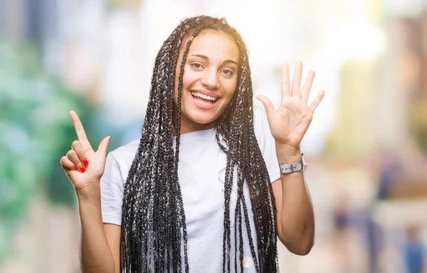 Young Gevlochten Hair Afrikaans Amerikaans Meisje Geïsoleerde Achtergrond Weergegeven Met — Stockfoto