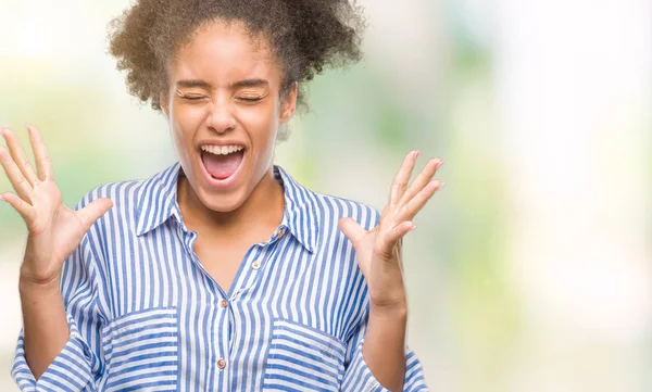 Jeune Femme Afro Américaine Sur Fond Isolé Célébrant Fou Fou — Photo