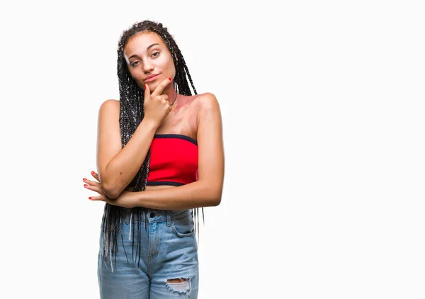 Cabelo Trançado Jovem Afro Americano Com Pigmentação Marca Nascimento Mancha — Fotografia de Stock