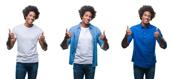 Collage African American Young Shirtless Man Business Man Isolated Background — Stock Photo, Image