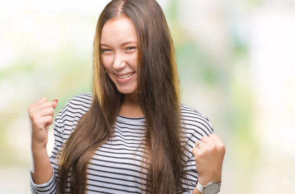 Joven Hermosa Mujer Caucásica Sobre Fondo Aislado Muy Feliz Emocionado —  Fotos de Stock