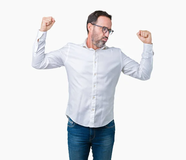 Guapo Mediana Edad Elegante Hombre Negocios Senior Con Gafas Sobre —  Fotos de Stock