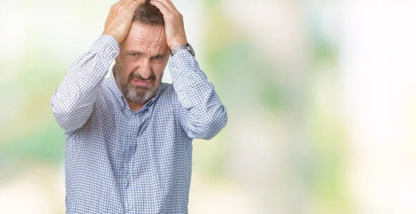Yakışıklı Orta Yaş Zarif Komuta Sizde Çünkü Umutsuz Stresli Baş — Stok fotoğraf
