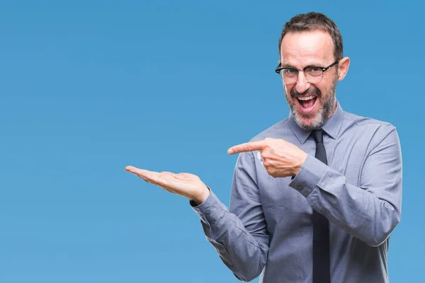 Hombre Negocios Senior Mediana Edad Con Gafas Sobre Fondo Aislado —  Fotos de Stock