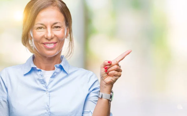 Middle Age Senior Hispanic Woman Isolated Background Big Smile Face — Stock Photo, Image