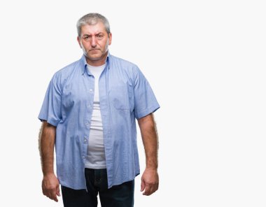 İzole arka plan şüpheci ve sinir, papatyanın üzgün sorun nedeniyle yakışıklı komuta sizde. Negatif kişi.