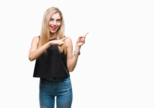 Junge Schöne Blonde Und Blaue Augen Frau Über Isoliertem Hintergrund — Stockfoto