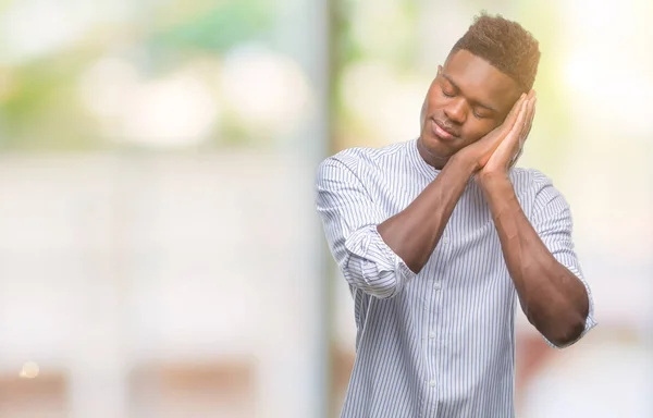 Jovem Afro Americano Sobre Fundo Isolado Dormindo Cansado Sonhando Posando — Fotografia de Stock