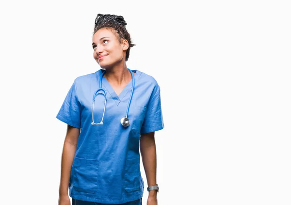 Young Braided Hair African American Girl Professional Surgeon Isolated Background — Stock Photo, Image