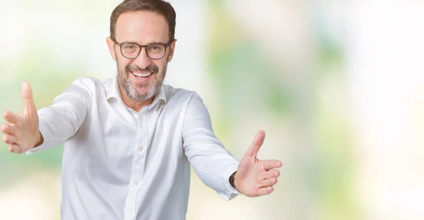 Guapo Mediana Edad Elegante Hombre Negocios Senior Con Gafas Sobre —  Fotos de Stock