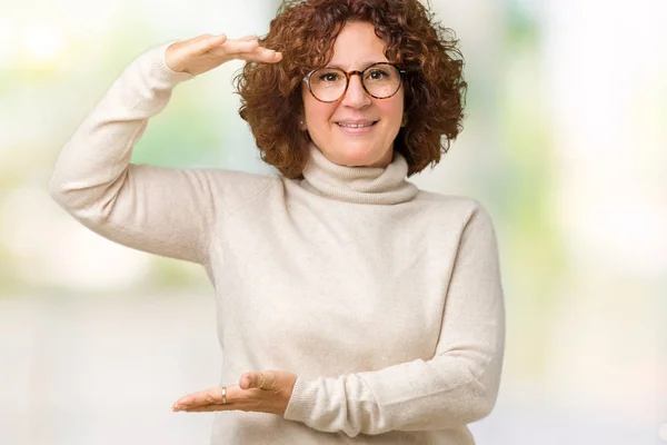 Belle Femme Âgée Âge Moyen Portant Pull Col Roulé Des — Photo