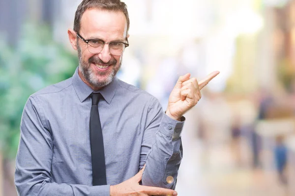 Hoary Senior Business Mann Mittleren Alters Trägt Eine Brille Über — Stockfoto