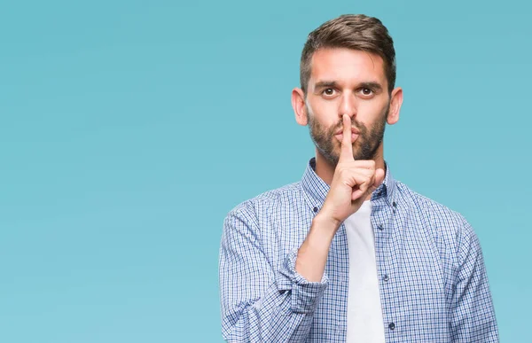 Jonge Knappe Man Dragen Witte Shirt Geïsoleerde Achtergrond Vragen Stil — Stockfoto