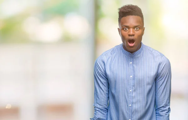 Young African American Business Man Isolated Background Afraid Shocked Surprise — Stock Photo, Image