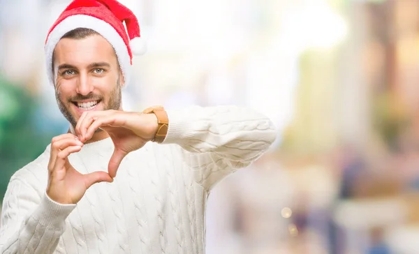 Young Handsome Man Wearing Santa Claus Hat Isolated Background Smiling — Stock Photo, Image