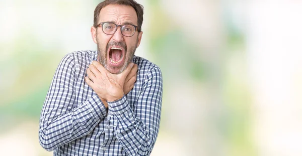 Schöner Älterer Eleganter Geschäftsmann Mittleren Alters Der Eine Brille Über — Stockfoto