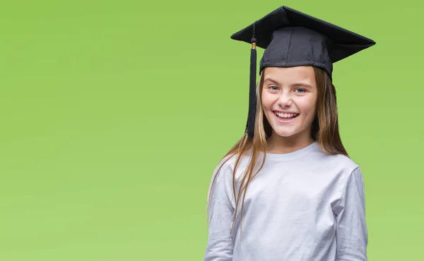 Young Beautiful Girl Wearing Graduate Cap Isolated Background Looking Away — Stock Photo, Image