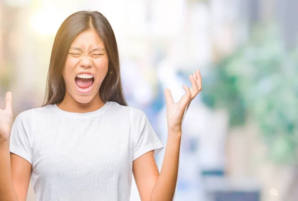 Jovem Mulher Asiática Sobre Fundo Isolado Celebrando Louco Louco Para — Fotografia de Stock