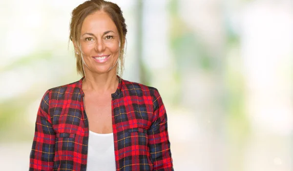 Mujer Adulta Mediana Edad Con Chaqueta Casual Sobre Fondo Aislado — Foto de Stock