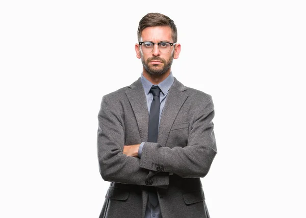 Young Handsome Business Man Isolated Background Skeptic Nervous Disapproving Expression — Stock Photo, Image